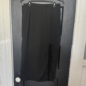 SHEIN Black Maxi Skirt with Front Slit
